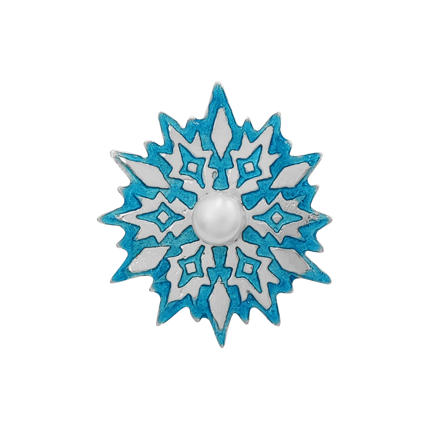 Brose - Brosa din argint, fulg de nea cu perla naturala