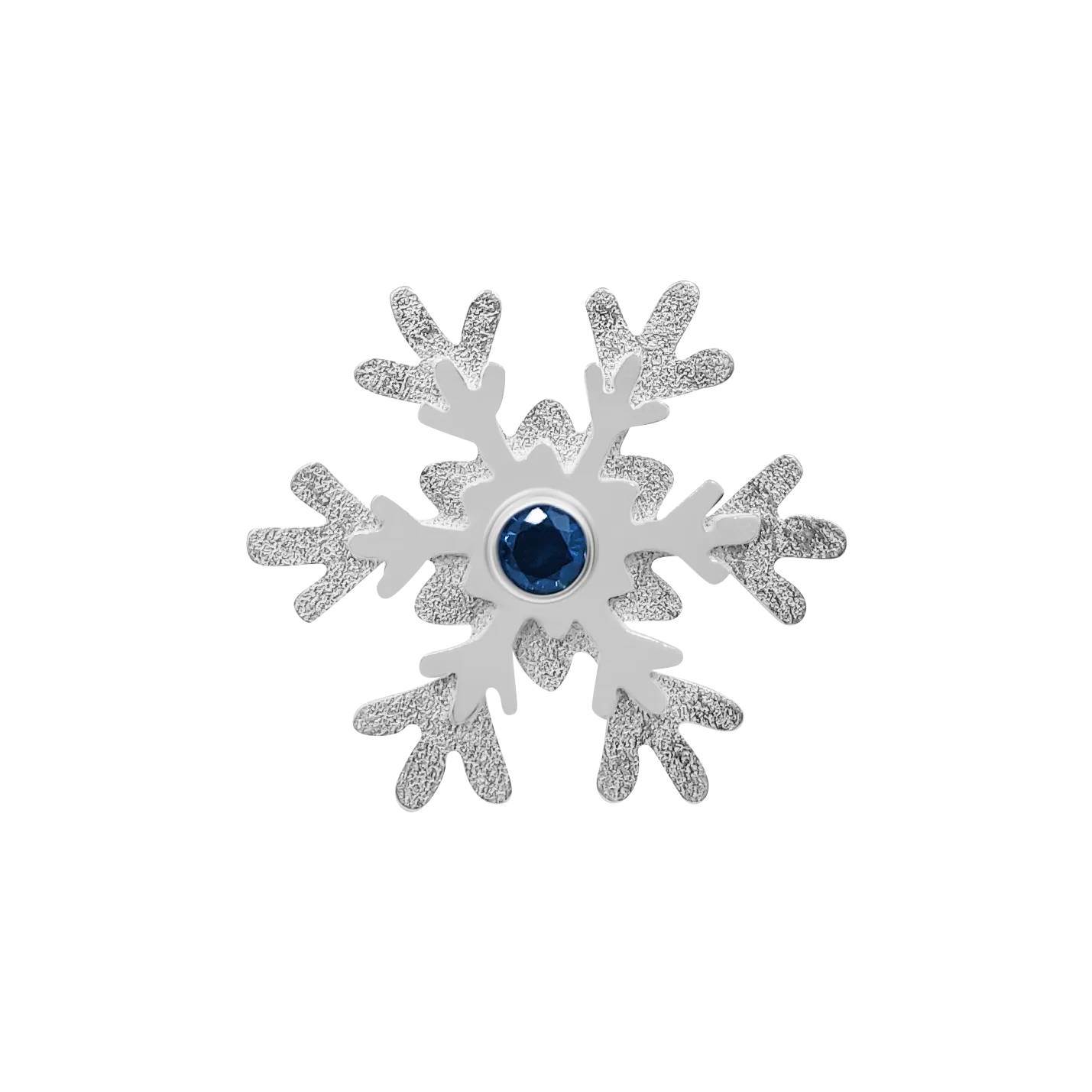 Brose - Brosa din argint, fulg de nea, zirconiu albastru