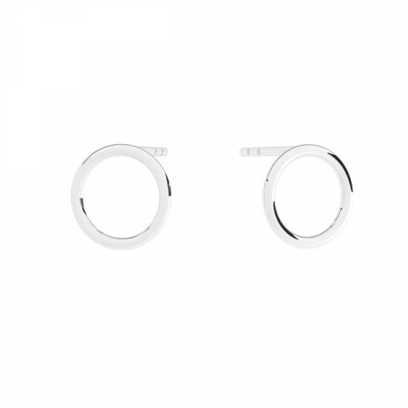 Minimalist - Cercei cercuri mici cu tija, 6.5mm, argint 925 placat cu platina