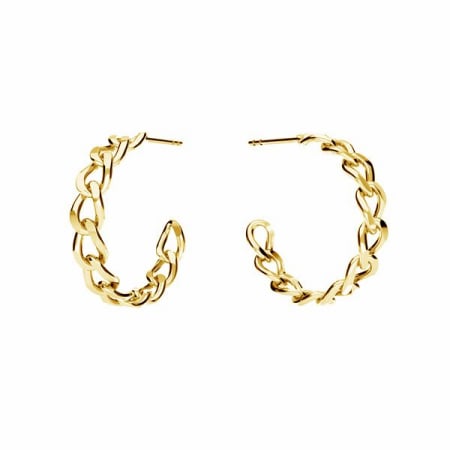 Cercei - Cercei Chain Hoops din argint 925 placati cu aur de 18K, cu tije, diametru 2.3 cm