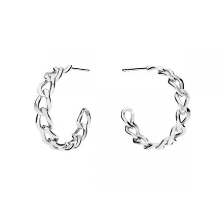 Cercei - Cercei Chain Hoops din argint 925 placati cu platina, cu tije, diametru 2.3 cm