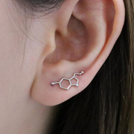 Cercei din argint 925, cu tija, serotonina, cutie bijuterii [1]