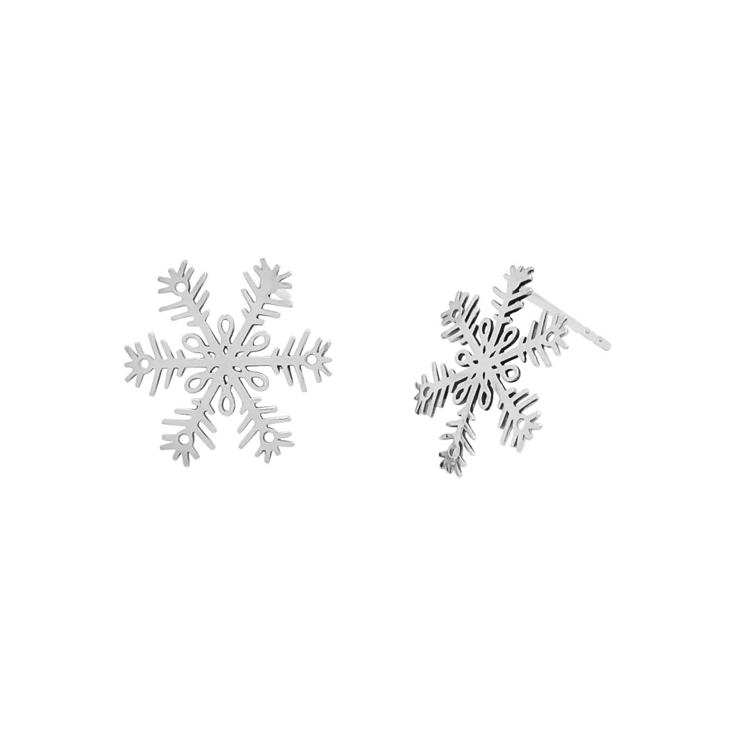 Cercei din argint, fulgi de nea