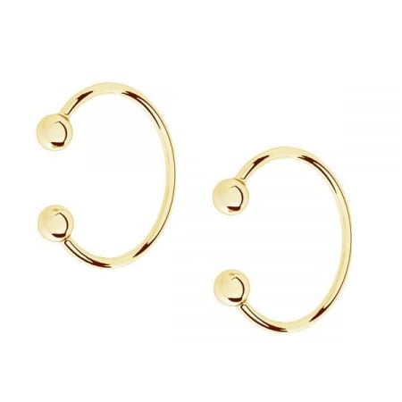 Cercei - Cercei ear cuffs argint placat cu aur, 16mm