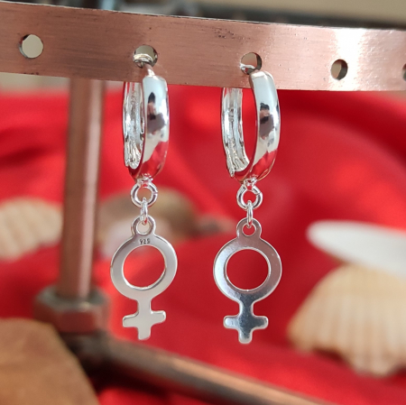 Cercei simbol feminin, din argint, cu tortite [2]