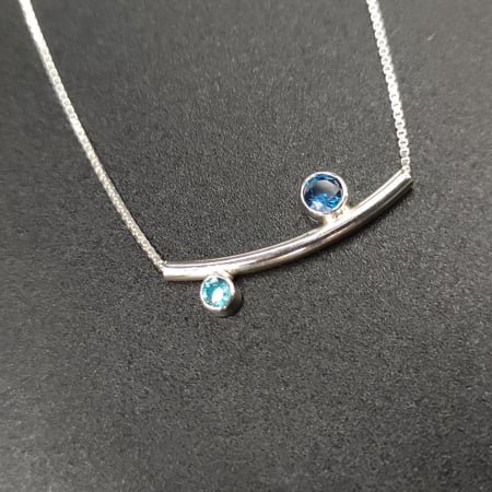 Colier argint Lolit Equilibrium cu pietre zirconiu, aquamarin si albastru intens [1]
