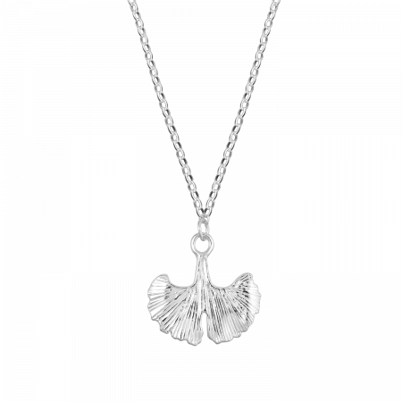 Colier din argint, frunza de gingko biloba, 40-45 cm