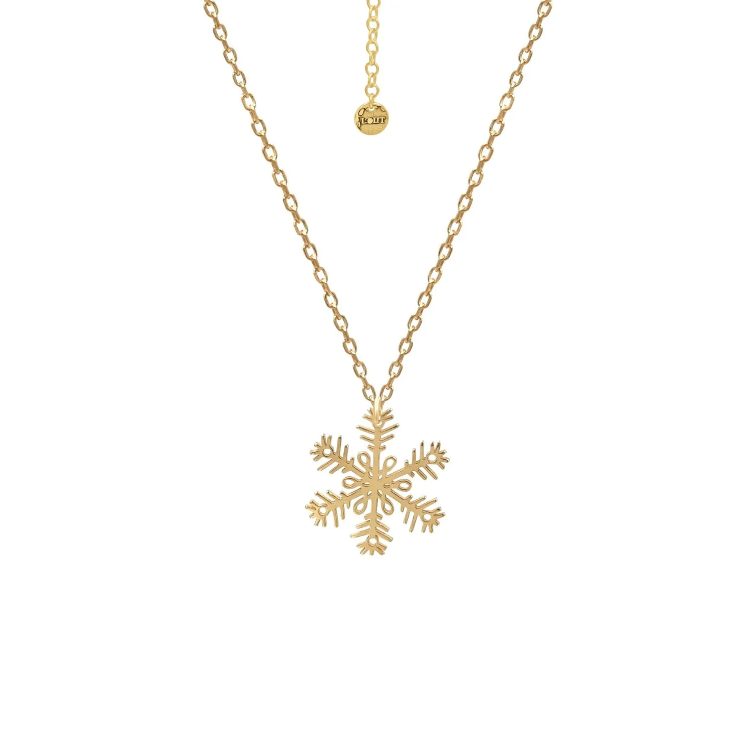 Coliere - Colier din argint placat cu aur, fulg de nea