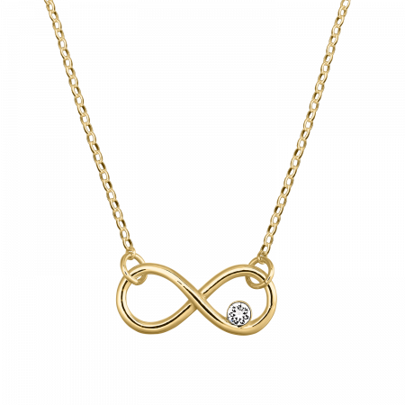 Coliere - Colier din argint placat cu aur, Infinity Sparks