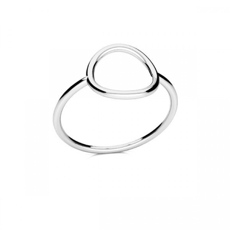 Minimalist - Inel cu cerc din argint 925 placat cu platina, Circle Ring, marimea 52