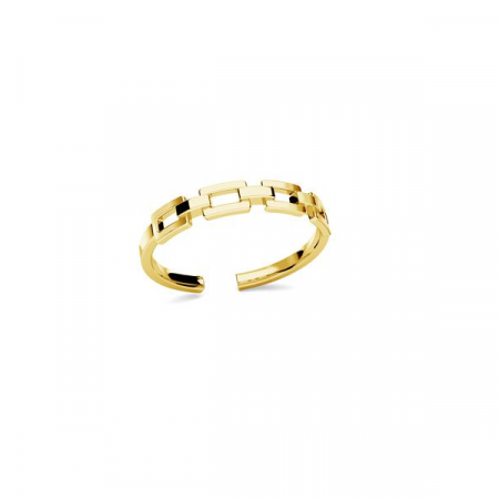 Inele - Inel Linked Chain Ring din argint 925 placat cu aur de 18K, reglabil