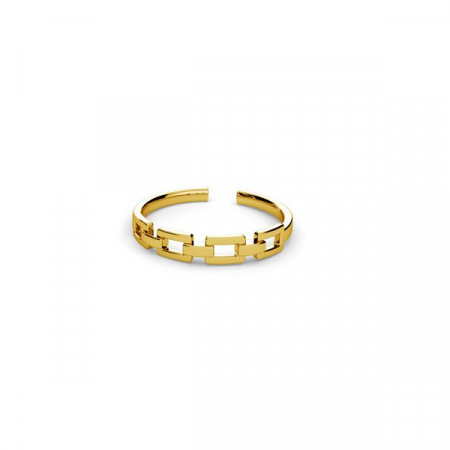 Inel Linked Chain Ring din argint 925 placat cu aur de 18K, reglabil [1]
