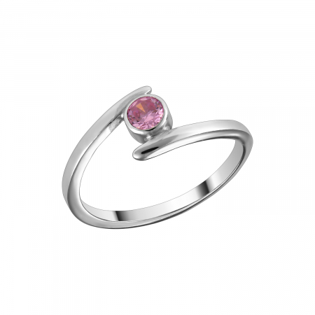 Inele - Inel Lolit cu piatra zirconiu roz, argint 925, marimea 53, 16.87mm