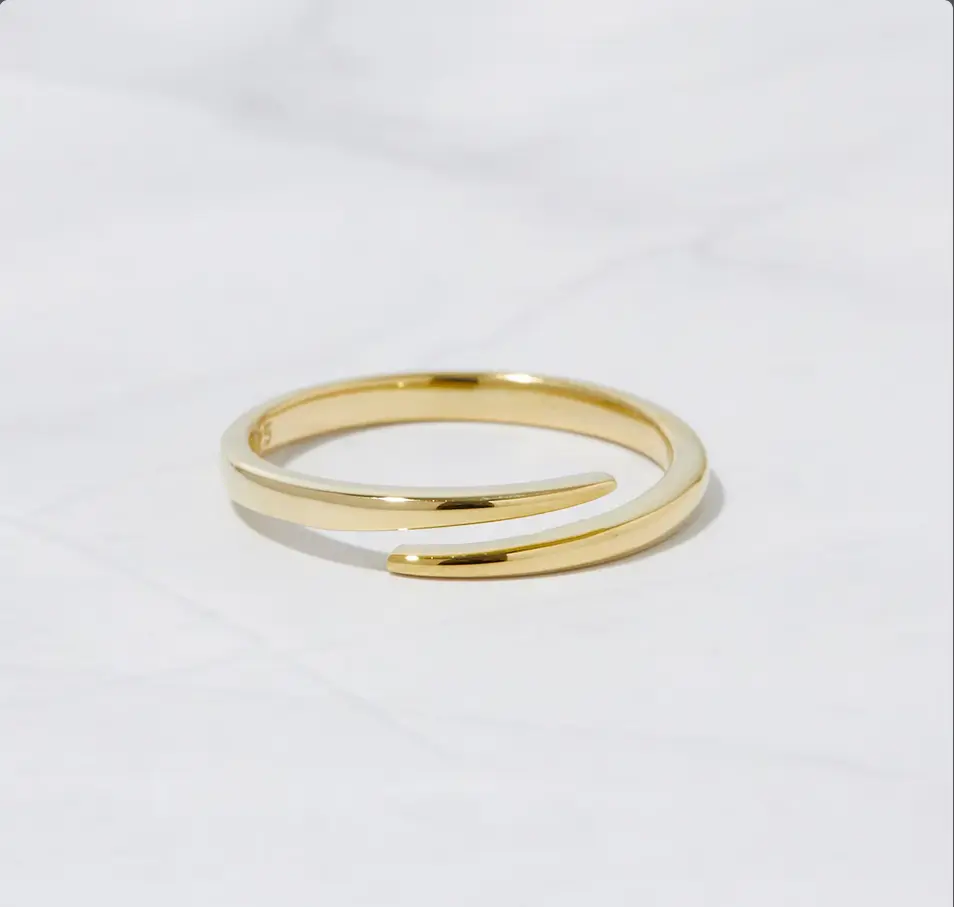 Minimalist - Inel ajustabil din argint placat cu aur