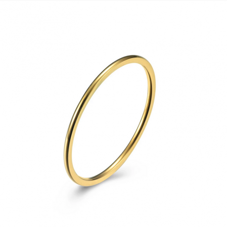 Inele - Inel subtire, Stacking Ring, argint 925 placat cu aur de 18K, marimea 55