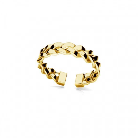 Inele - Inel Woven Ring din argint 925 placat cu aur de 18K, reglabil