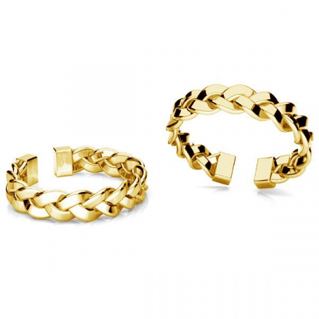 Inel Woven Ring din argint 925 placat cu aur de 18K, reglabil [2]