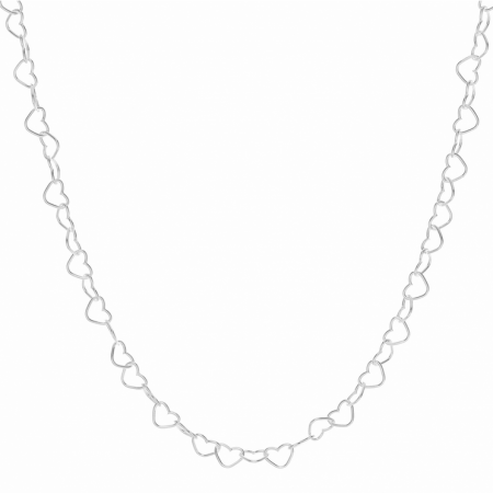 Coliere - Lant din argint 925, zale in forma de inimioare, 45 cm