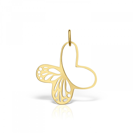 Colectii - Pandantiv fluturas, argint 925 placat cu aur de 18K, 1.8 cm