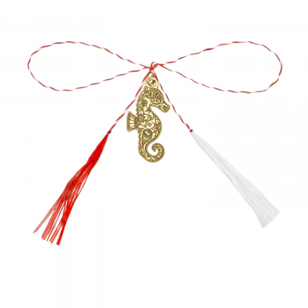 Martisoare - Pandantiv martisor din argint aurit, calut de mare Mandala, ambalaj inclus