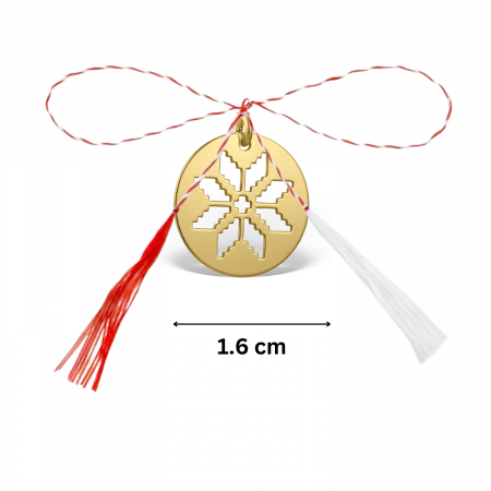 Pandantiv martisor din argint aurit, Colul morii, motiv traditional, ambalaj inclus [1]