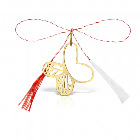 Colectii - Pandantiv martisor din argint aurit, fluturas decupat