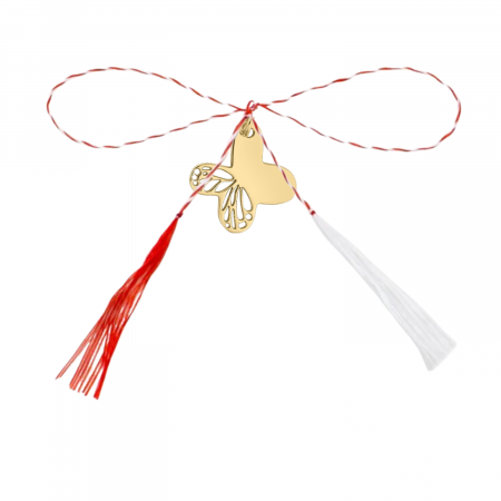 Pandantive - Pandantiv martisor din argint aurit, fluturas mic decupat, ambalaj inclus