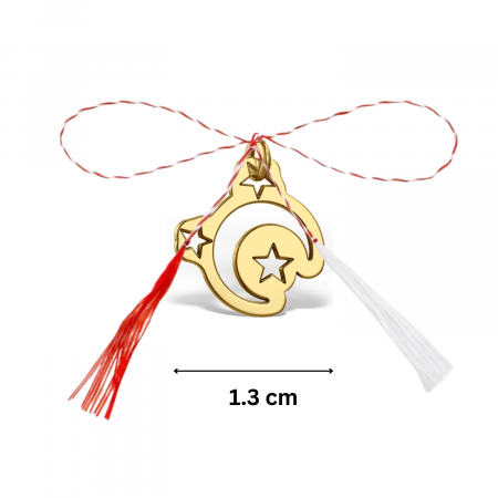 Pandantiv martisor din argint aurit, semiluna si stelute, ambalaj inclus [1]