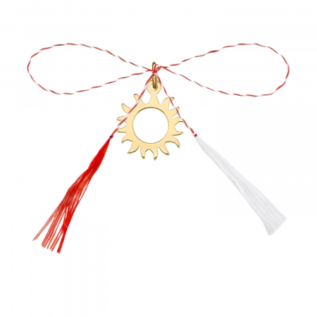 Martisoare - Pandantiv martisor din argint aurit, soare decupat, ambalaj inclus