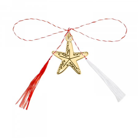 Martisoare - Pandantiv martisor din argint aurit, stea de mare, ambalaj inclus