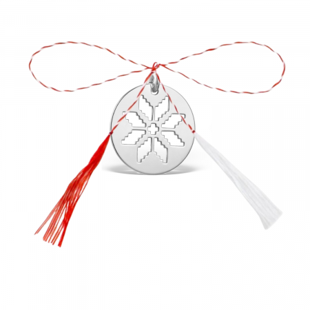 Martisoare - Pandantiv martisor din argint, Colul morii, motiv traditional, ambalaj inclus