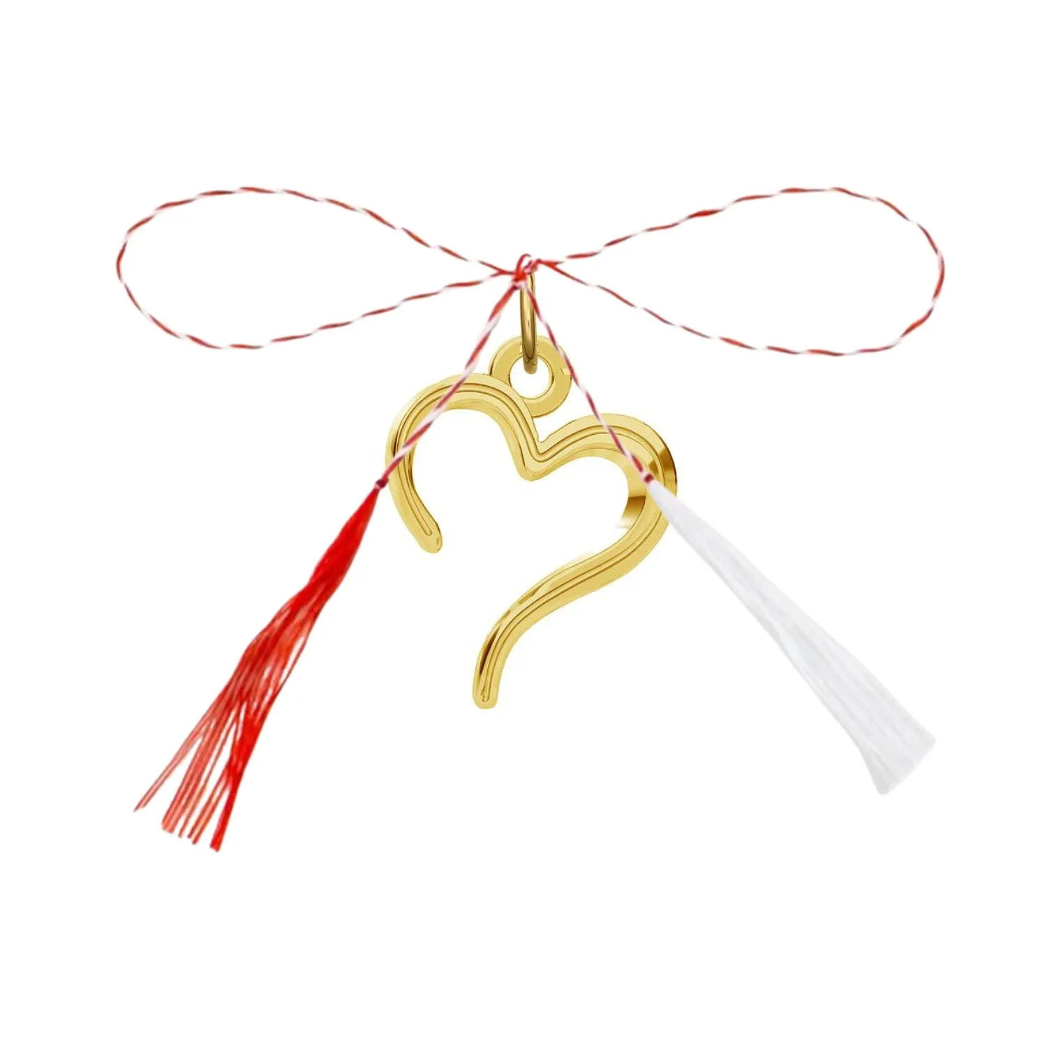 Pandantive - Pandantiv martisor din argint placat cu aur, Inima Deschisa