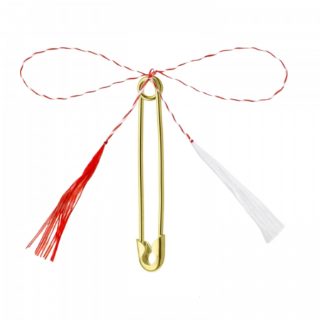 Martisoare - Pandantiv martisor din argint placat cu aur, ac de siguranta