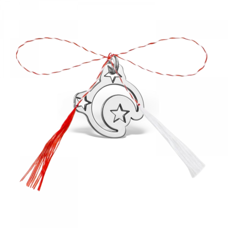 Martisoare - Pandantiv martisor din argint, semiluna si stelute, ambalaj inclus