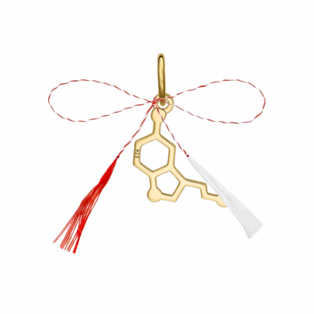 Martisoare - Pandantiv martisor din argint placat cu aur, serotonina mica