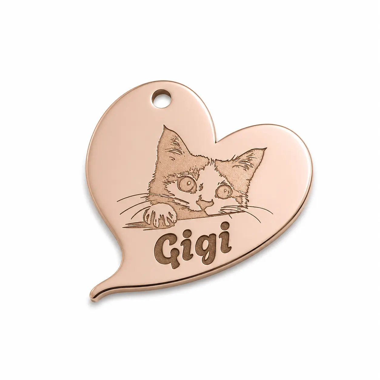Accesorii - pentru Pudi - Pandantiv personalizat din bronz, inima 2 cm