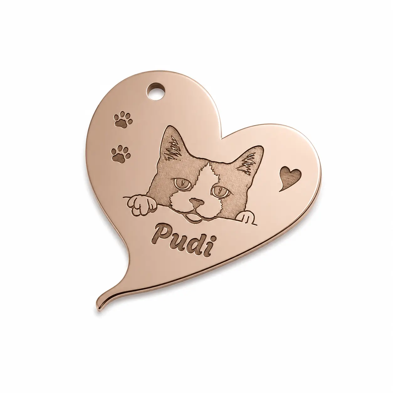 Accesorii - pentru Pudi - Pandantiv personalizat din bronz, inima 2 cm ver.2