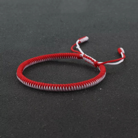 Set 6 bratari impletite din snur alb si rosu, pentru martisor [2]