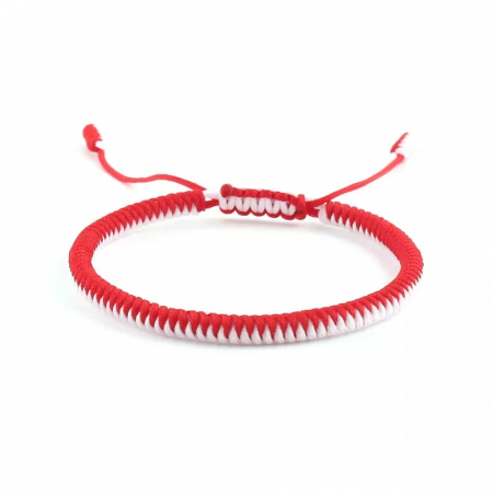 Bratari snur - Set 6 bratari impletite din snur alb si rosu, pentru martisor