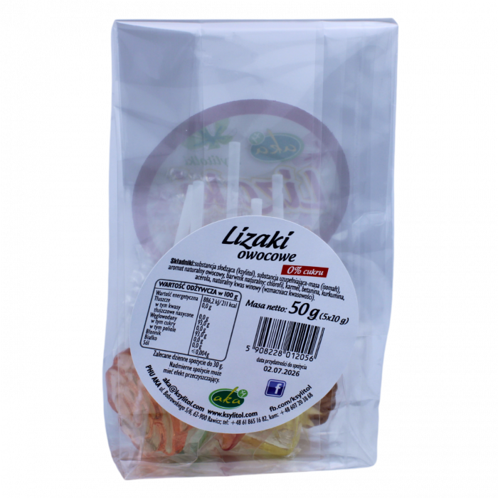 Acadele fara zahar, cu xilitol si aroma de fructe, 5x10g - AKA [4]