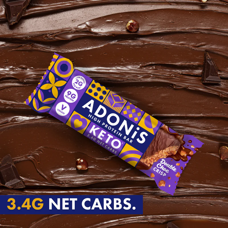 Baton keto Double Choc crocant bogat în proteine [2]