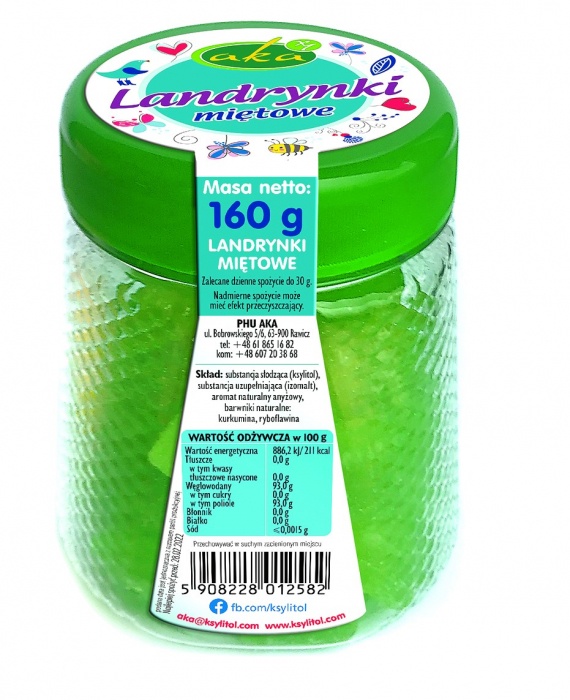 Bomboane fara zahar cu aroma de menta 160g [3]