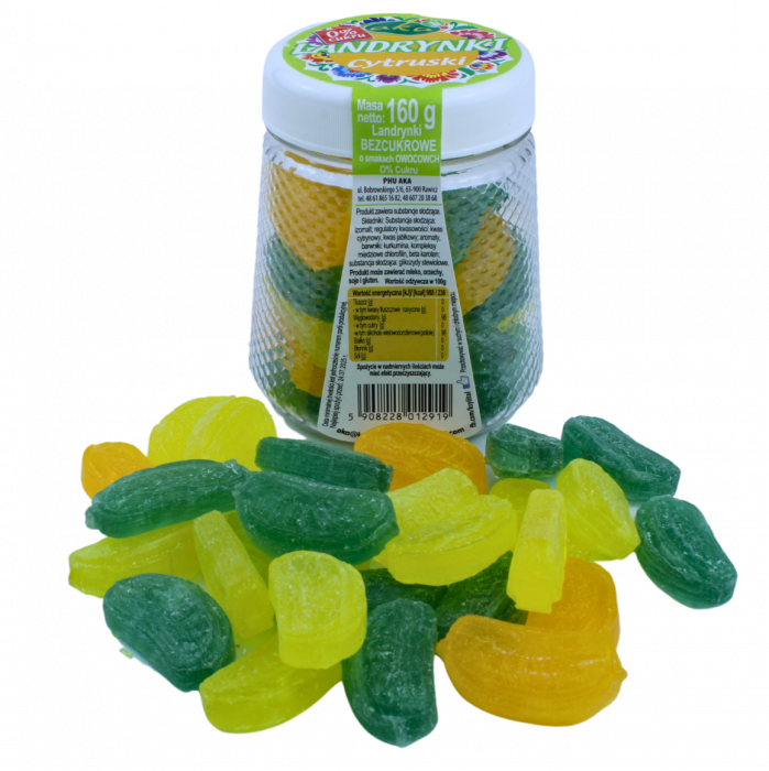 Bomboane cu aroma de fructe citrice fara zahar, 160g [3]
