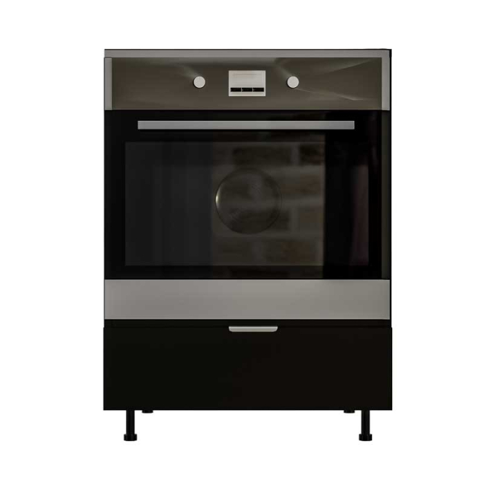 Corp inferior bucătărie pentru cuptor incorporabil, cu spațiu depozitare, 48x63.6x90 cm – Negru Mat, PAL 18 mm, Lucmi [2]