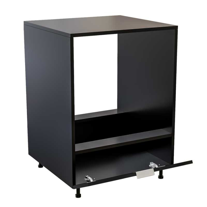 Corp inferior bucătărie pentru cuptor incorporabil, cu spațiu depozitare, 48x63.6x90 cm – Negru Mat, PAL 18 mm, Lucmi [4]
