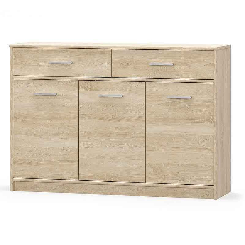 Comoda cu 2 sertare si 3 usi Tip stejar sonoma, 123x34x85 cm [3]