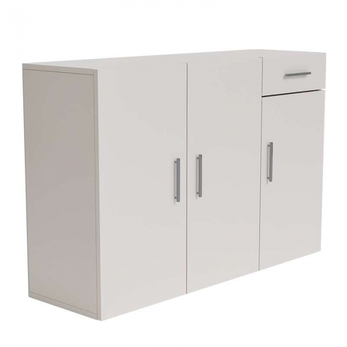 Comoda Lucmi, Pal 18mm, alb ,cu 3 usi si 1 sertar, 120x35x80 cm [3]