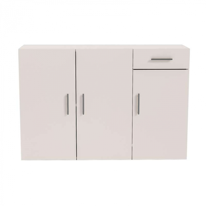 Comoda Lucmi, Pal 18mm, alb ,cu 3 usi si 1 sertar, 120x35x80 cm [2]