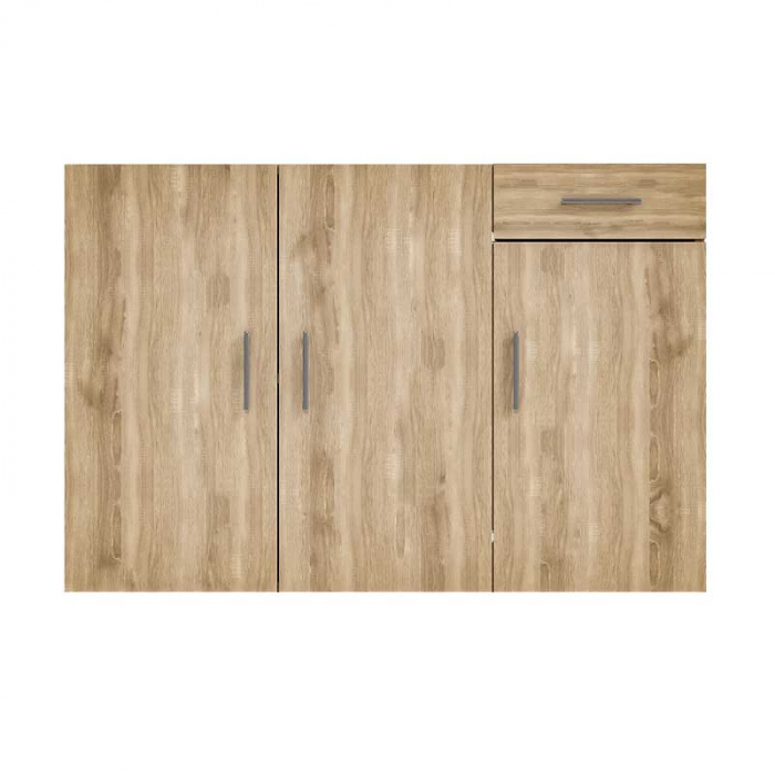 Comoda Lucmi, Pal 18mm, stejar natur ,cu 3 usi si 1 sertar, 120x35x80 cm [2]