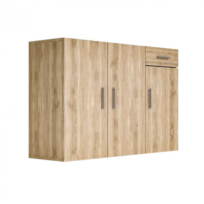 Comoda Lucmi, Pal 18mm, stejar natur ,cu 3 usi si 1 sertar, 120x35x80 cm [3]